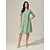 abordables Vestidos de fiesta-Mujer Vestido hasta la Rodilla Vestido de raso Elegante Casual Holgado Floral Manga Corta Cuello Barco Verde salvia Verano