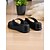voordelige Vakantiesandalen-Zwarte plateau slippers voor dames - casual slippers met sleehak voor zomerse uitjes en dates overdag