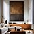 cheap Wabi Sabi-Mintura Hand Painted Abstract Black Brown Oil Paintings on Canvas Modern Abstract Wall Art Picture For Home Decoration Ready To Hang With Stretched Frame