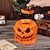 cheap Halloween Hanging &amp; Tabletop Decorations-Halloween Pumpkin Head Resin Planter and Pen Holder, Minimalist Chinese Style Home Decoration Ornament for Desktop and Shelf Display