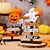 billiga Figuriner &amp; prydnadsföremål-2 st halloween-trädekorationer till bord, pumpabokstavsskylt med träd och spöke, kuslig stående dekoration för halloweenfest