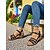 billige Casual sandaler-Damesandaler med kilehæl i imiteret læder og flettede stropper, afslappet sommerstil til weekendture, havefester og daglig komfort