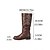 baratos Botas Slouch-Botas femininas de couro sintético marrom até o joelho com tiras de fivela tripla – estilo de montaria ocidental para roupas de outono, dias na fazenda e uso ao ar livre