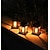 halpa Pathway Lights &amp; Lanterns-aurinkolyhdyt ulkokäyttöön vedenpitävät puutarhaan roikkuvat välkkyvät liekittömät led-kynttilävalot aurinkoenergialla toimivat valot koristeelliseen pihapöytään terassivarjoon