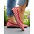 abordables Ballerines femme-Ballerines Flyknit rouges pour femmes – Chaussures plates souples à bout pointu et motif à chevrons pour les rendez-vous décontractés, les pique-niques et les événements en journée