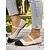 abordables Sandalias planas de mujer-Bailarinas de punto bicolor para mujer con tiras: zapatos Mary Jane informales y transpirables para uso diario, paseos y salidas de primavera.