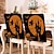 baratos Halloween Cozinha-Capas para cadeiras de jantar com estampa de Halloween - design festivo e assustador, elásticas e duráveis, perfeitas para decoração de festas em salas de jantar