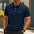 abordables Polo élite pour-Homme Bloc de Couleur Polo Pull polo en tricot Manche Courte Col Rabattu Formel Travail Sport &amp; Loisir Rayure-garniture Bandes Pur Printemps Toutes saisons Blanche Rouge Foncé Marine foncé
