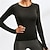 economico Top Yoga-Per donna Magliette sportive parte superiore del pilates Sport in alto Scollo a giro Elastico Caldo assorbente del sudore Manica Lunga Gli sport Tinta unica Top Per Pilates Palestra Zumba
