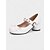 abordables Années 1950-Chaussures Mary Jane blanches à talons carrés pour femmes des années 1950 – Escarpins vintage à bout rond en similicuir avec bride à nœud pour les goûters, les tenues lolita et les costumes rétro