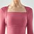 abordables Hauts de yoga-Maillots de sport haut de Pilates Haut de sport Femmes Top manche longue Encolure carrée Doux pour la Peau Douceur Respirant Plis Coupe ajustée Pilates Yoga Automne Des sports Tenues de Sport Noir