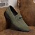 billiga Slip-ons och loafers till herrar-olivgröna herrloafers – snygga slip-on-skor i konstmocka med metallspänne för affärsmässiga och avslappnade looks, både middagsdejter och kontorskläder