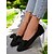 abordables Sandalias planas de mujer-Zapatos planos marrones de punto con detalle de lazo para mujer: suaves y sin cordones, ideales para looks casuales y semiformales.