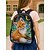 abordables Mochilas para Niños y Adolescentes-Conjunto de mochila de zorro de 3 piezas para niñas con bolsa de almuerzo y estuche para lápices: lindo estampado de animales del bosque para la escuela primaria y el uso diario de Kayomi Harai