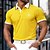 preiswerte Klassisches Poloshirt für Herren-Herren Golfshirt Lässig Sport Revers Gerippter Polokragen Kurzarm Basic Modern Farbblock Adler Patchwork Knöpfe Sommer Gelb Rote Marineblau Grau Golfshirt