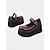 abordables Chaussures sans lacet et mocassins femme-Chaussures Mary Jane à plateforme bordeaux pour femmes avec bride à boucle, ballerines rétro épaisses pour les rendez-vous décontractés et le quotidien
