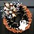 cheap Halloween Wreaths &amp; Floral Decorations-Halloween Wreath for Front Door, Cute Ghost BOO Burlap Bow Grapevine Wreath, Spooky Halloween Festival Hanging Decor