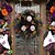 billige Halloween-kranser og blomsterdekorasjoner-Halloween-krans til inngangsdør innendørs utendørs dekorasjon, krans av nettinghodeskalle, skummel gotisk hodeskallehode dørhenger, rekvisitt til Halloween-festdekorasjon