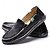 billige Hyttesko til mænd-Herre blå denim loafers med flosset kantdesign, slip-on lette, afslappede sko til weekendture, sommerture og daglig komfort
