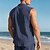 economico Vacanza-Per uomo Camicia Camicia di lino Camicia casual Camicia con Bottoni Camicia di cotone Semplice Vacanza Streetwear Nero Bianco Giallo Blu marino Senza Maniche Collo ripiegato Estate Abbigliamento
