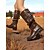 baratos Botas Slouch-Botas femininas de couro sintético marrom até o joelho com tiras de fivela tripla – estilo de montaria ocidental para roupas de outono, dias na fazenda e uso ao ar livre