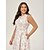 abordables robe décontractée imprimée-Femme Robe chemise Robe Maxi Bleu Vert Beige Sans Manches Courbe Poche Imprimé Avec ceinture Eté Col de Chemise Trapèze XS S M