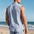 economico Vacanza-Per uomo Camicia Camicia di lino Camicia casual Camicia con Bottoni Camicia di cotone Semplice Vacanza Streetwear Nero Bianco Giallo Blu marino Senza Maniche Collo ripiegato Estate Abbigliamento