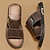 ieftine Sandale de vacanță-Sandale slip-on maro pentru bărbați, cu decupaje, din piele ecologică moale, de vară, pentru confort în interior, treburi de weekend și utilizare casual în aer liber