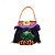 abordables Regalos-Bolsa de dulces de calabaza de Halloween de 4 piezas para niños, bolsa redonda de truco o trato con sombrero, bolsa de regalo reutilizable para suministros y decoraciones de fiesta de Halloween
