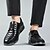 billige Semi-formel-Herre marineblå casual sneakers med mesh-paneler og snørebåndsdesign – moderigtige komfortsko til weekend, streetwear og rejser
