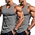 preiswerte Fitness Tank-Tops-Herren Tank Top Weste Unterhemd Ärmelloses Shirt Ärmellos Rundhalsausschnitt Sommer Einfarbig Einfach Mode Klassisch Bequem 2 Packungen Straße Lässig Sport Blau+Hellblau Weiß + Weiß Grau+Weiß Top