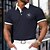 preiswerte Klassisches Poloshirt für Herren-Herren Golfshirt Lässig Sport Revers Gerippter Polokragen Kurzarm Basic Modern Farbblock Adler Patchwork Knöpfe Sommer Gelb Rote Marineblau Grau Golfshirt