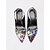 abordables Années 1950-Escarpins à talon bloc et bride arrière à imprimé floral pour femmes – chaussures élégantes en cuir verni à bout pointu pour mariages, garden-parties et tenues printanières