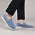 billiga Slip-ons och loafers till herrar-Ljusblå slip-on loafers för män – platta skor i andningsbar mockaimitation med vadderad sula för vårkläder, dagliga pendlingar och avslappnade stadspromenader