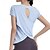 billige Yoga toppe-Dame Sports-T-shirts Åndbart Løstsiddende Kortærmet Sport Helfarve Toppe Til Fitness Atletik Pilates Sportstøj