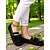 voordelige Platte damesschoenen-Dames brede gehaakte kanten flats met strik – lichtgewicht romantische stijl voor tuindates, zomerpicknicks en informele buitenevenementen