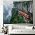 economico arazzo paesaggistico-Tappeto Appeso con Treno nel Paesaggio su Cliff Arte Murale Tappeto Grande Decorazione Fotografica Coperta Tenda Casa Camera da Letto Soggiorno