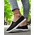 economico Sneakers da donna-Sneakers slip-on in tela da donna: scarpe basse leggere e minimaliste per le commissioni quotidiane, le passeggiate al parco e le uscite per il brunch del fine settimana