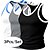 billige Fitness-tanktops-3 stk. herre tanktop undertrøje ærmeløs skjorte konemishandler skjorte ærmeløs u-hals rund hals sommer farveblok pitstribe modedesigner sporty tanktop