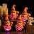 tanie Dekoracje wiszące i na stół na Halloween-figurka żywiczna krasnala z dyni na Halloween, świecąca dynia trzymająca starszego krasnala, nowość w dekoracji ogrodu, świecąca figurka z żywicy