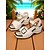 preiswerte Ballerinas für Damen-Weiße Plateausandalen mit Keilabsatz für Damen mit doppelten Schnallenriemen – Boho-schickes Urlaubsschuhwerk für Strandausflüge und Sommerreisen