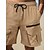 baratos Feriado-Homens Shorts táticos Bermuda Cargo Calção Bermudas Shorts de praia Com Cordão Bolso Com Zíper Bolso multi Tecido Respirável Comprimento do joelho Ao ar livre Casual Praia Férias Moda Preto Marron