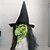 levne Halloween maska a rekvizity-Halloweenská čarodějnická maska pro dospělé, realistické strašidelné kostýmy, latexová obličejová maska, černý klobouk, zelený obličej, strašidelná halloweenská čarodějnická pokrývka hlavy na párty a