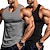 preiswerte Fitness Tank-Tops-Herren Tank Top Weste Unterhemd Ärmelloses Shirt Ärmellos Rundhalsausschnitt Sommer Einfarbig Einfach Mode Klassisch Bequem 2 Packungen Straße Lässig Sport Blau+Hellblau Weiß + Weiß Grau+Weiß Top