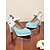 preiswerte 1950er Jahre-Damen-Pumps im Vintage-Stil der 1950er Jahre aus blauem Lackleder mit weißer Schleife und Perlendetail – Retro-Plateau-Pumps für Partys, Hochzeiten und Eleganz im Alltag