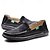 billige Hyttesko til mænd-Herre blå denim loafers med flosset kantdesign, slip-on lette, afslappede sko til weekendture, sommerture og daglig komfort
