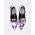 abordables Années 1950-Escarpins à talon bloc et bride arrière à imprimé floral pour femmes – chaussures élégantes en cuir verni à bout pointu pour mariages, garden-parties et tenues printanières