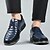 billige Semi-formel-Herre marineblå casual sneakers med mesh-paneler og snørebåndsdesign – moderigtige komfortsko til weekend, streetwear og rejser