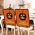 baratos Halloween Cozinha-Capas para cadeiras de jantar com estampa de Halloween - design festivo e assustador, elásticas e duráveis, perfeitas para decoração de festas em salas de jantar