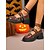 abordables Para mujeres-Zapatos Mary Jane de plataforma gótica para mujer: tacones gruesos de charol marrón con cadenas y tiras con tachuelas para Halloween, cosplay y atuendos punk rock.
